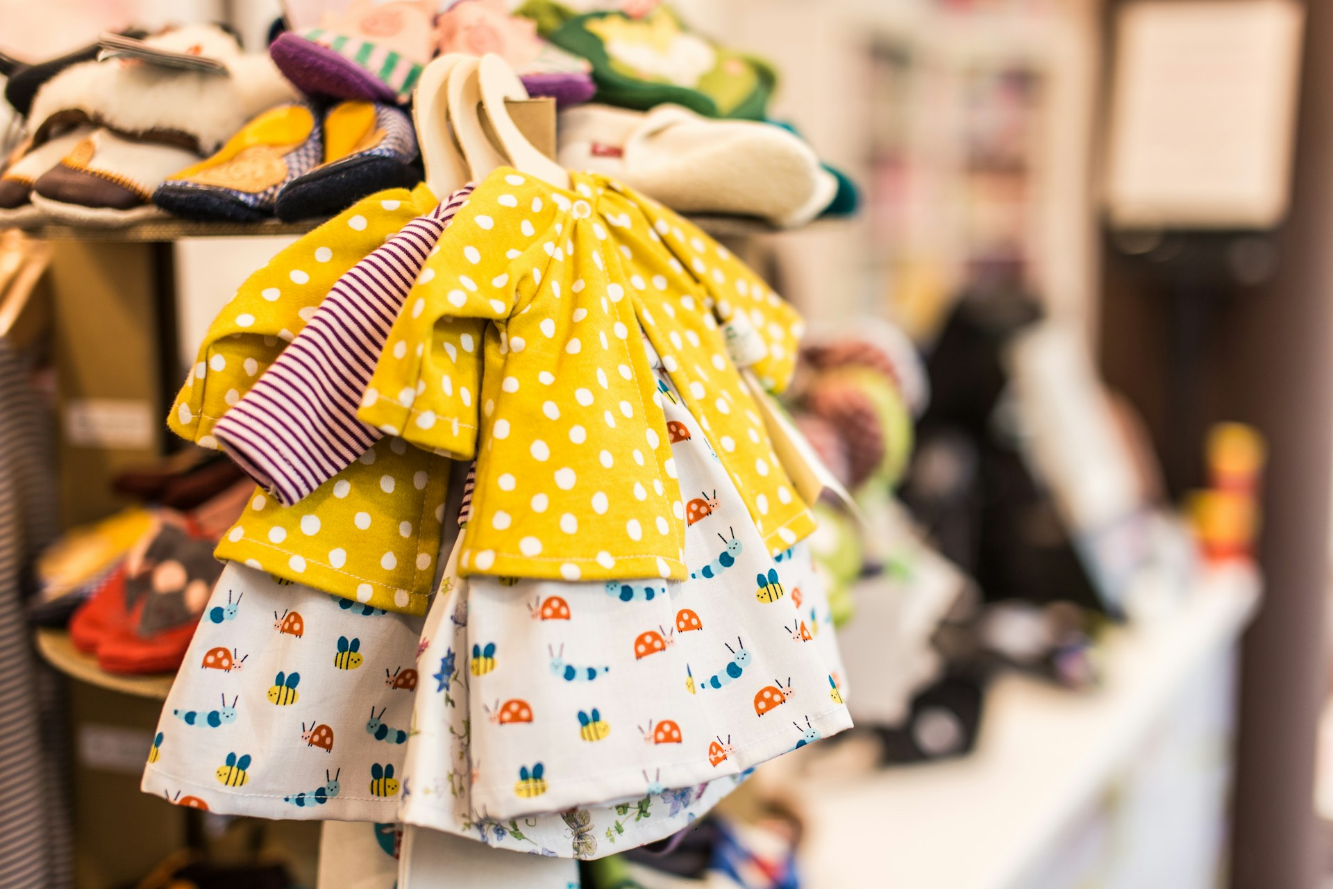 Kids' clothing displayed in a boutique